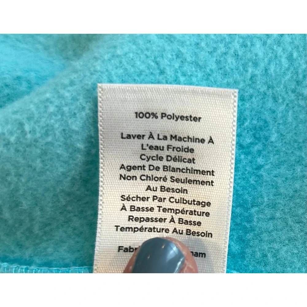 T by Talbots Womens Teal Blue Fleece Zip Up Front Pockets Vest Size‎ Small